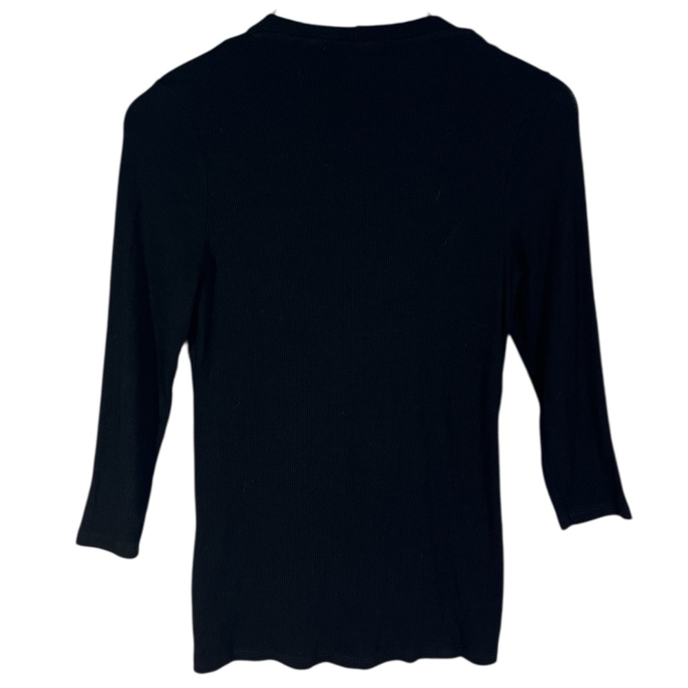 Laila Jayde 3/4 Sleeve Surplice 2-Fer Ribbed Top Size XS Made in USA - Picture 6 of 6